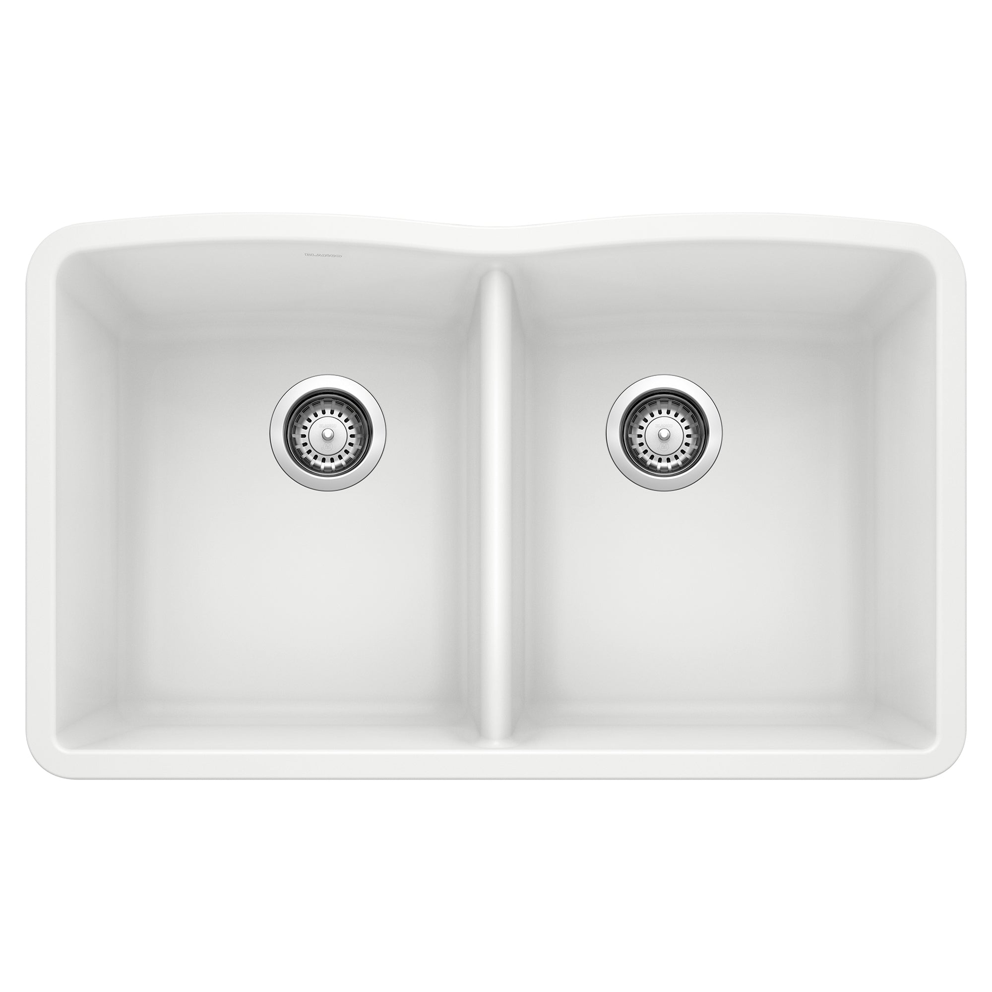 BLANCO 440185 Diamond Diamond SILGRANIT 32" 50/50 Double Bowl Undermount Kitchen Sink - White in White