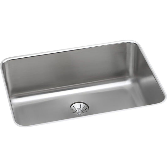 ELKAY ELUH241610PD Lustertone 26-1/2" Undermount Single Basin Stainless Steel Kitchen Sink with Basket Strainer