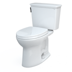 TOTO MS786124CEFG.10#01 Drake Transitional Two-Piece Elongated 1.28 Gpf Universal Height Tornado Flush  Toilet With 10 Inch Rough-In - Cotton White