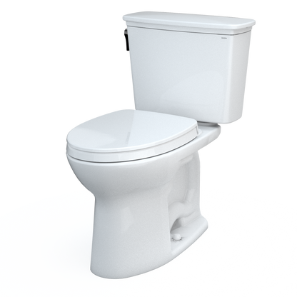 TOTO MS786124CEFG.10#01 Drake Transitional Two-Piece Elongated 1.28 Gpf Universal Height Tornado Flush  Toilet With 10 Inch Rough-In - Cotton White