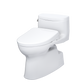 TOTO MW6444736CEFG#01 WASHLET+ Carolina II One-Piece Elongated 1.28 GPF Toilet and WASHLET+ S7 Contemporary Bidet Seat , Cotton White