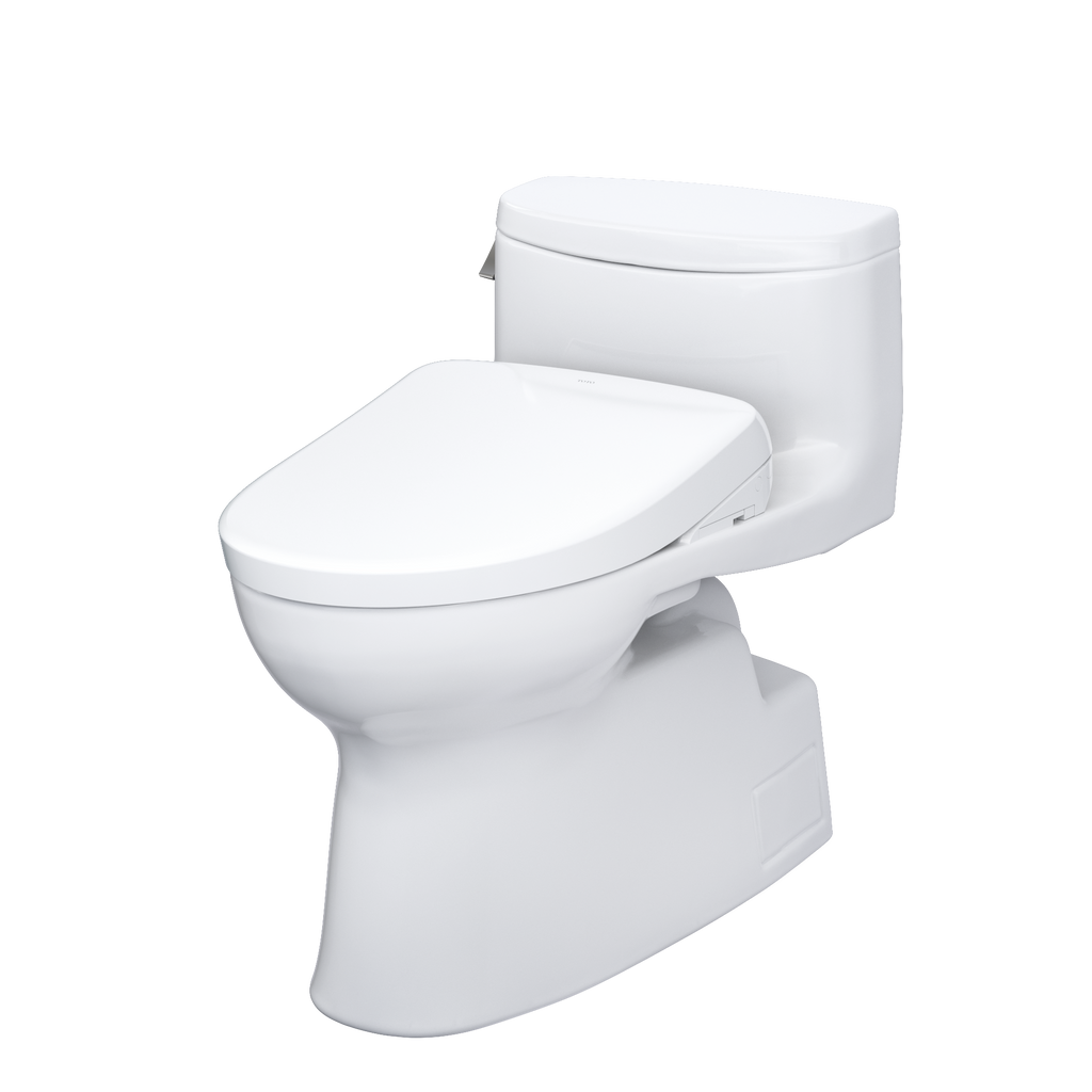 TOTO MW6444726CEFG#01 Washlet+ Carolina Ii One-Piece Elongated 1.28 Gpf Toilet And Washlet+ S7 Contemporary Bidet Seat - Cotton White