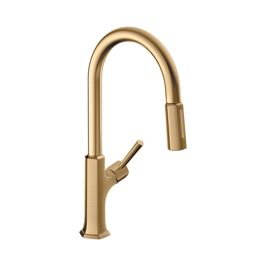 HANSGROHE 4852140 Locarno HighArc Kitchen Faucet, 2-Spray Pull-Down, 1.75 GPM in Brushed Bronze