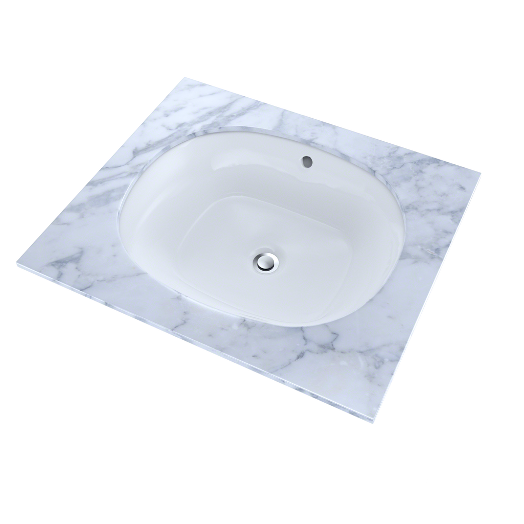 TOTO LT483G#01 Maris 17-5/8" X 14-9/16" Oval Undermount Bathroom Sink With Cefiontect - Cotton White