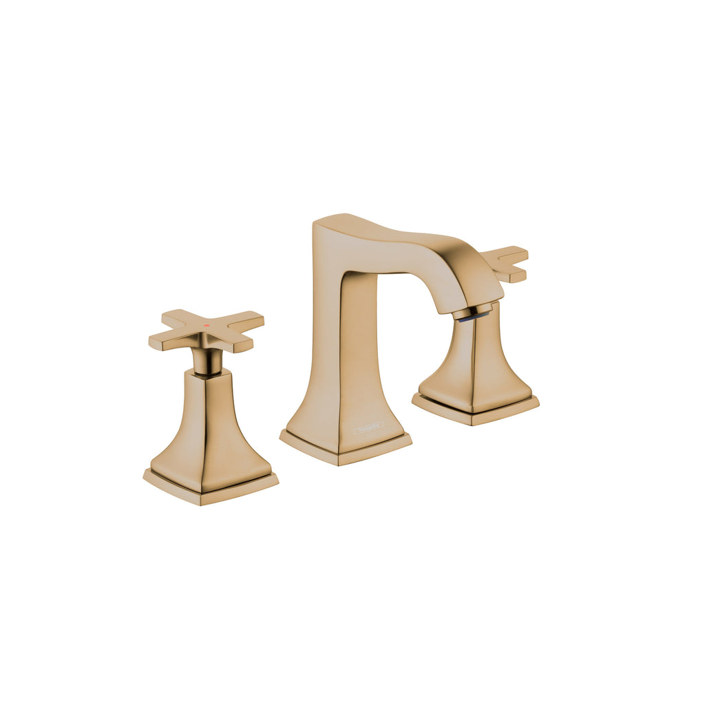 HANSGROHE 31306141 Metropol Classic Widespread Faucet 110 with Cross Handles and Pop-Up Drain, 1.2 GPM - Brushed Bronze