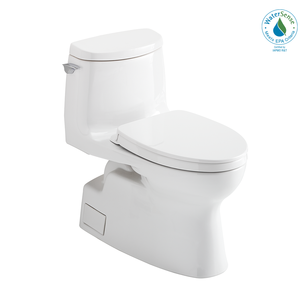 TOTO MS614124CUFG#01 Carlyle Ii 1G One-Piece Elongated 1.0 Gpf Universal Height Toilet With Cefiontect And Ss124 Softclose Seat - Cotton White