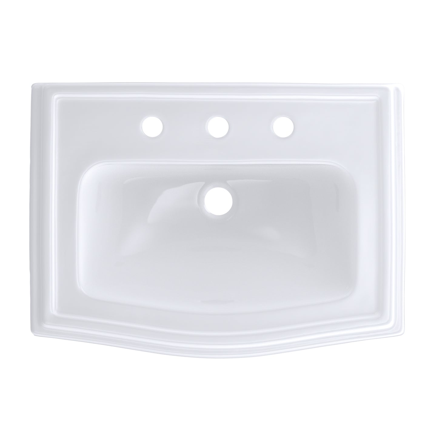 TOTO LT781.8#01 Clayton Rectangular Self-Rimming Drop-In Bathrrom Sink for 8 Inch Center Faucets , Cotton White