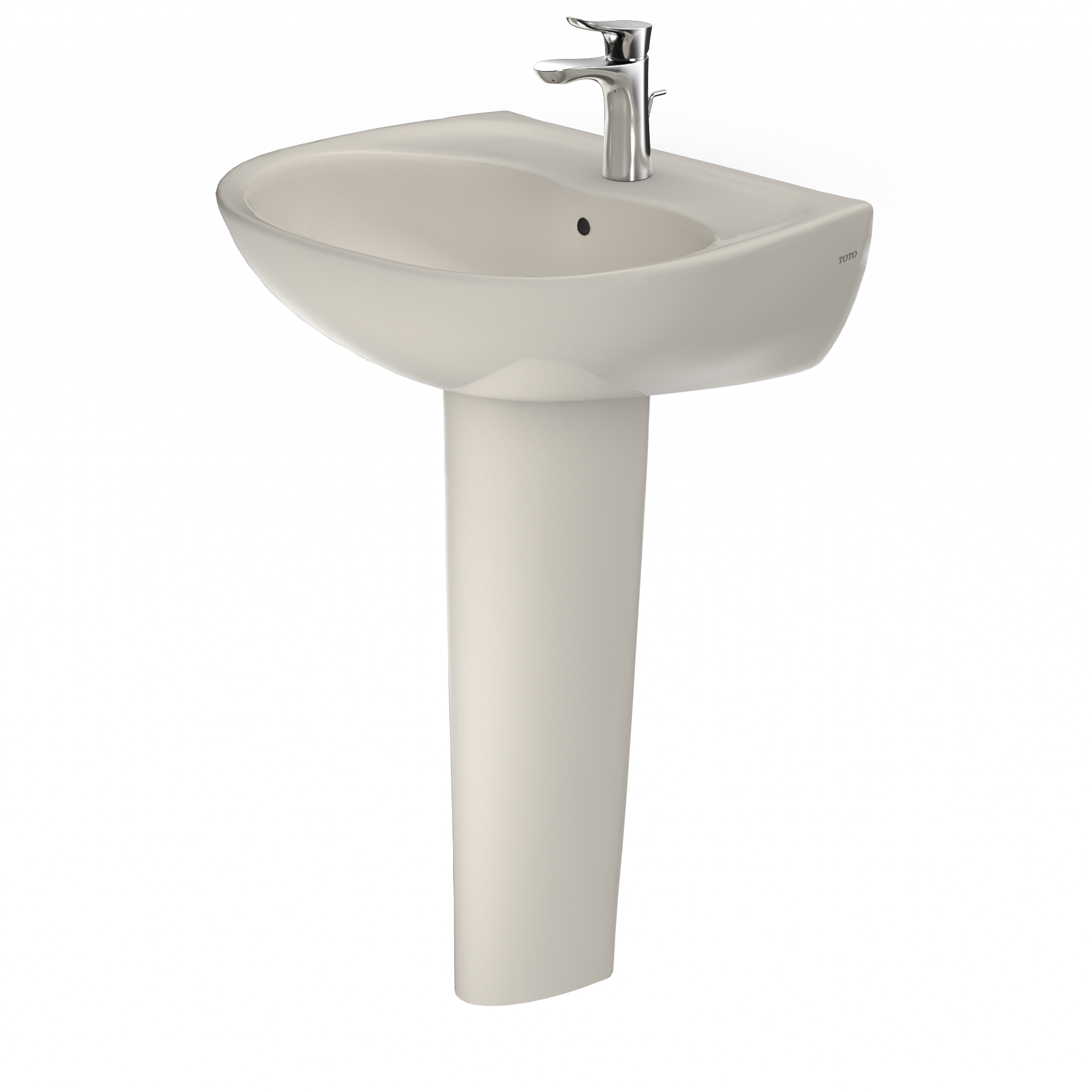 TOTO LPT241G#12 Supreme Oval Basin Pedestal Bathroom Sink With Cefiontect For Single Hole Faucets - Sedona Beige