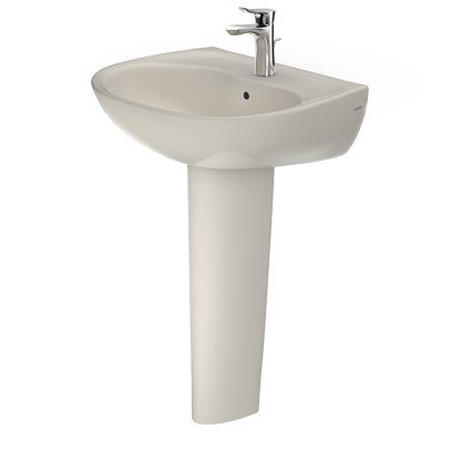 TOTO LPT241G#12 Supreme Oval Basin Pedestal Bathroom Sink With Cefiontect For Single Hole Faucets - Sedona Beige