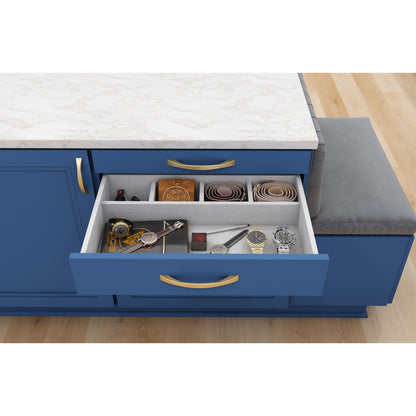 HARDWARE RESOURCES JD1-24-GR Grey Felt 5-Compartment Jewelry Organizer Drawer - Grey