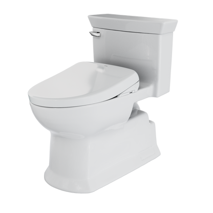 TOTO MW9644726CEFGA#01 Washlet+ Soiree Elongated 1.28 Gpf Universal Height Toilet With Auto Flush S7 Bidet Seat - Cotton White