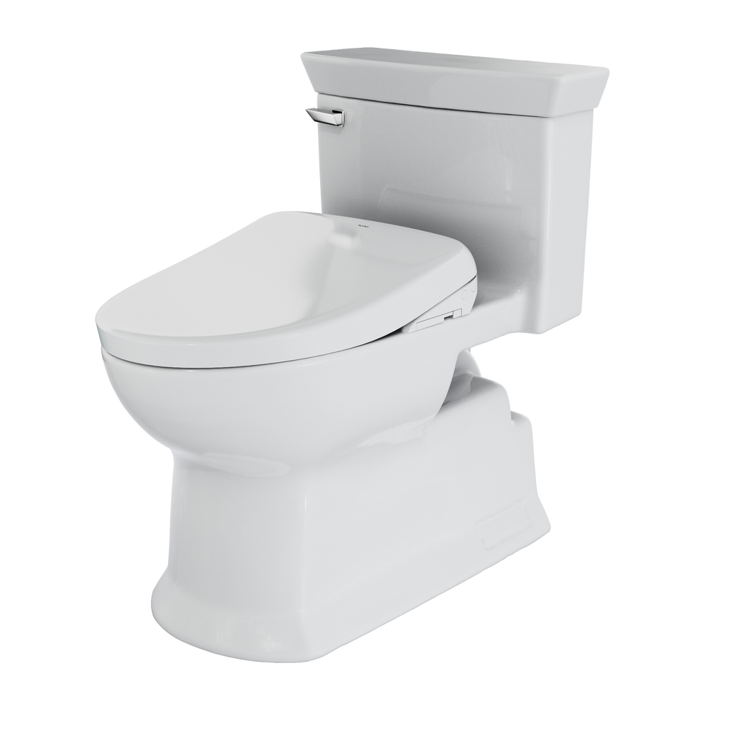 TOTO MW9644726CEFG#01 Washlet+ Soiree Elongated 1.28 Gpf Universal Height Toilet With S7 Bidet Seat - Cotton White