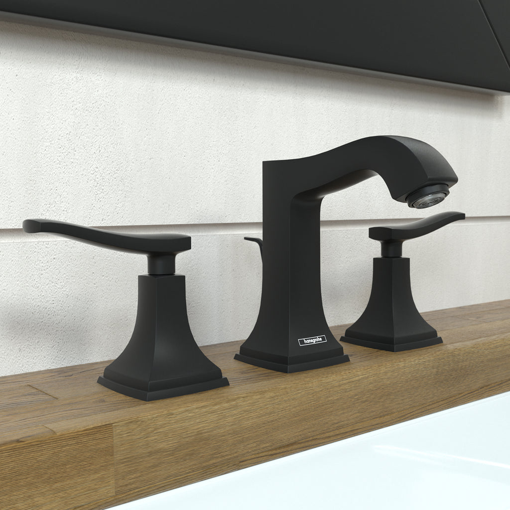 HANSGROHE 31330671 Metropol Classic Widespread Faucet 110 with Lever Handles and Pop-Up Drain, 1.2 GPM - Matte Black