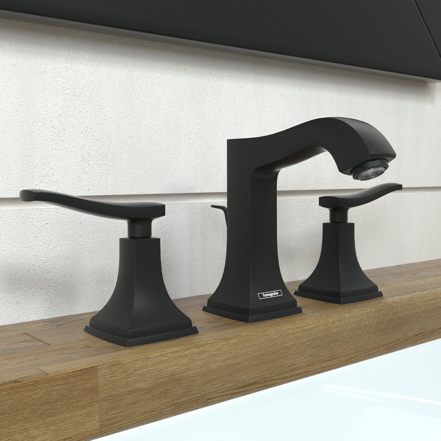HANSGROHE 31330671 Metropol Classic Widespread Faucet 110 with Lever Handles and Pop-Up Drain, 1.2 GPM - Matte Black