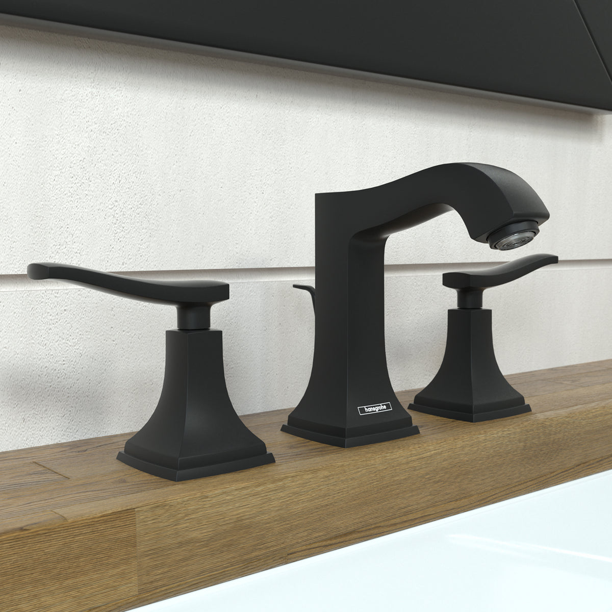 HANSGROHE 31330671 Metropol Classic Widespread Faucet 110 with Lever Handles and Pop-Up Drain, 1.2 GPM - Matte Black