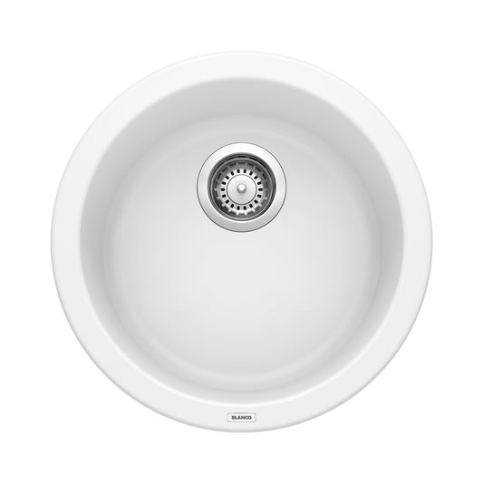 BLANCO 511631 Rondo Rondo SILGRANIT 18" Dual Mount Bar Sink - White in White