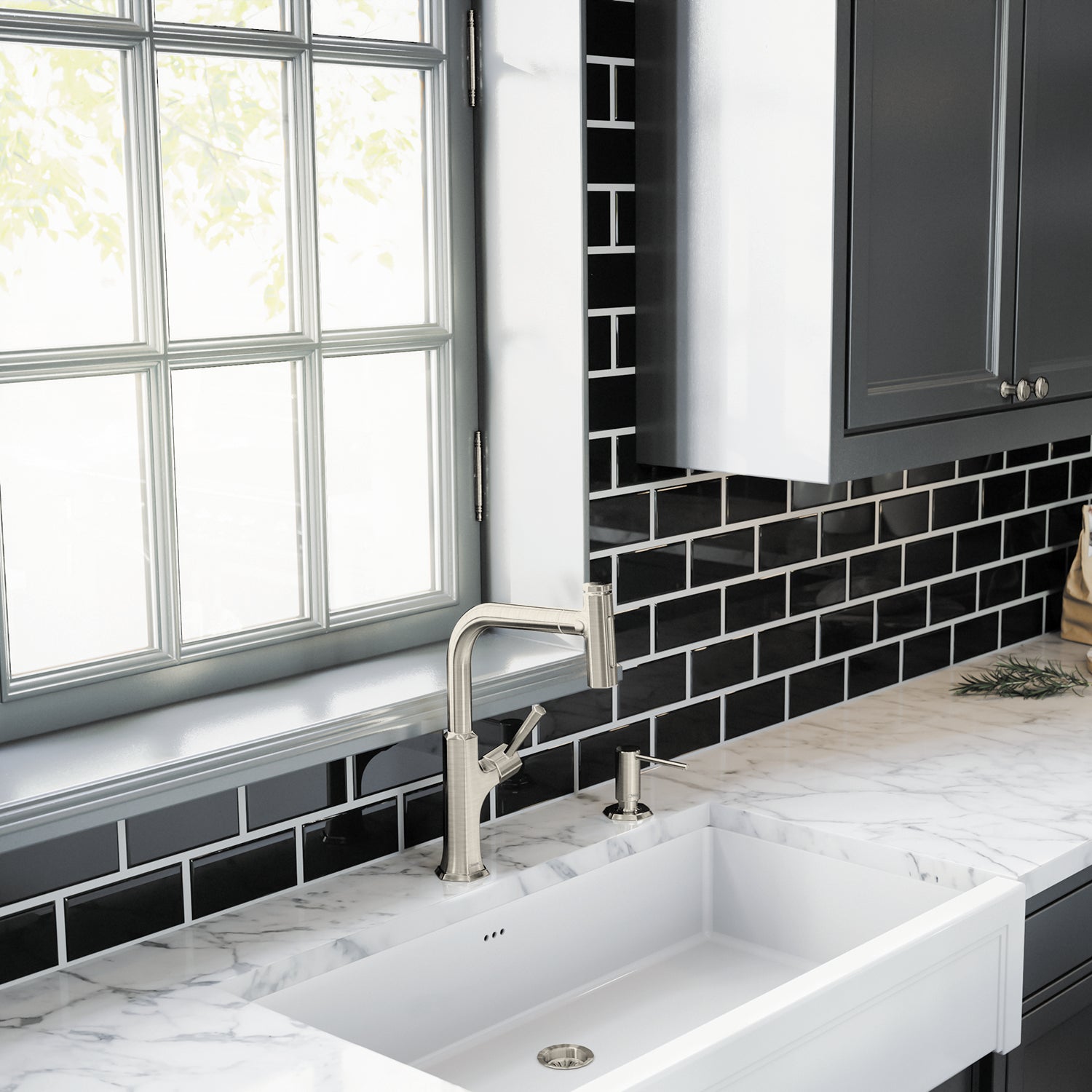 HANSGROHE 04828800 Locarno HighArc Kitchen Faucet, 2-Spray Pull-Out with sBox, 1.75 GPM - Brushed Nickel