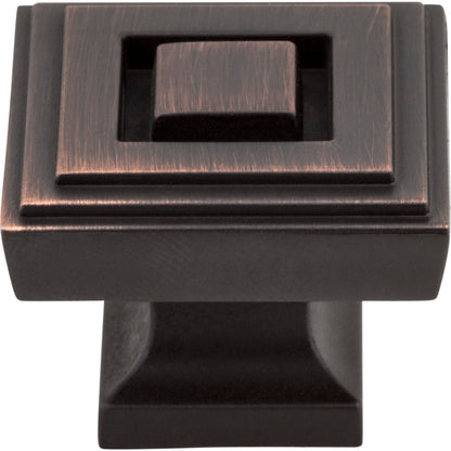 JEFFREY ALEXANDER 585L-DBAC Delmar 1-1/4" Length Square Knob - Brushed Oil Rubbed Bronze