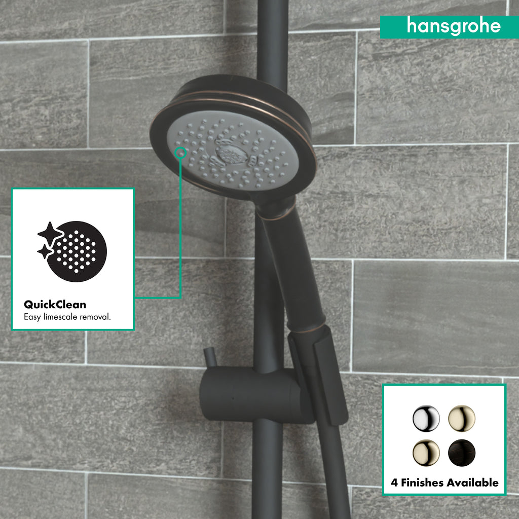 HANSGROHE 04072920 Croma 100 Classic Handshower 3-Jet, 2.5 GPM - Rubbed Bronze