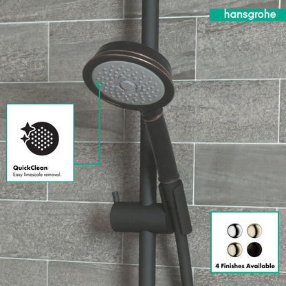 HANSGROHE 04072920 Croma 100 Classic Handshower 3-Jet, 2.5 GPM - Rubbed Bronze