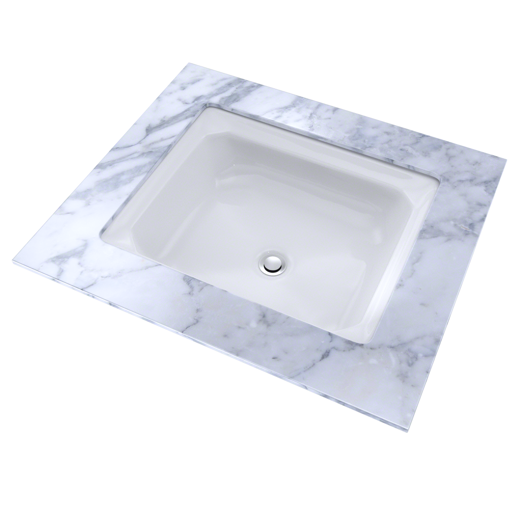 TOTO LT973G#01 Guinevere Rectangular Undermount Bathroom Sink With Cefiontect - Cotton White