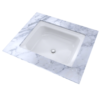 TOTO LT973G#01 Guinevere Rectangular Undermount Bathroom Sink With Cefiontect - Cotton White
