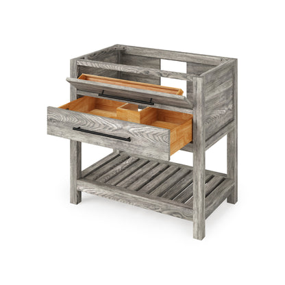 JEFFREY ALEXANDER VN2WAV-36-WG-NT 36" Weathered Grey Wavecrest Vanity - Weathered Grey