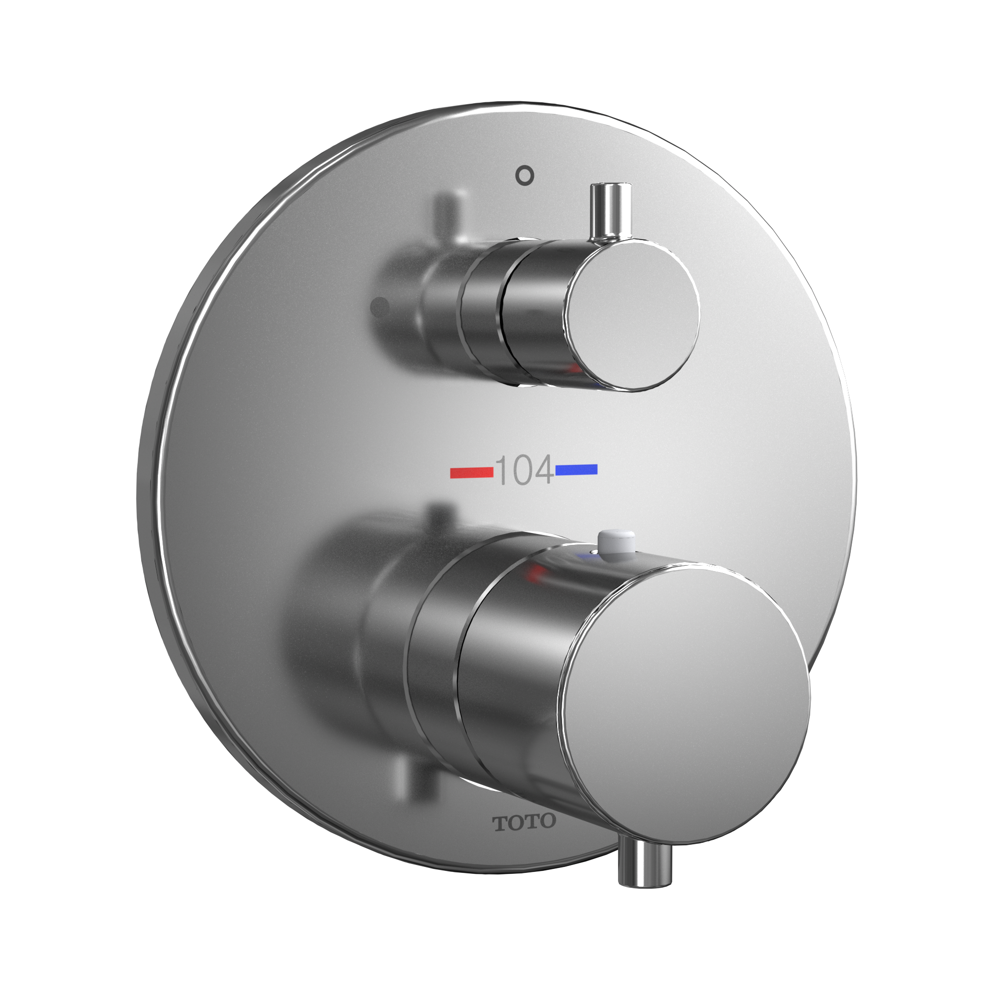 TOTO TBV01407U#CP Round Thermostatic Mixing Valve With Volume Control Shower Trim - Polished Chrome