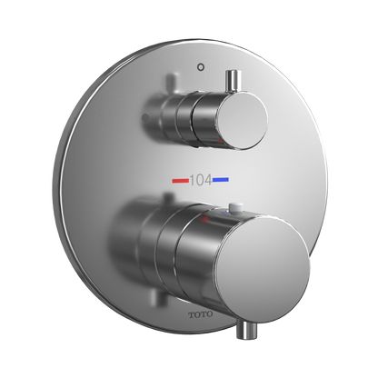 TOTO TBV01407U#CP Round Thermostatic Mixing Valve With Volume Control Shower Trim - Polished Chrome