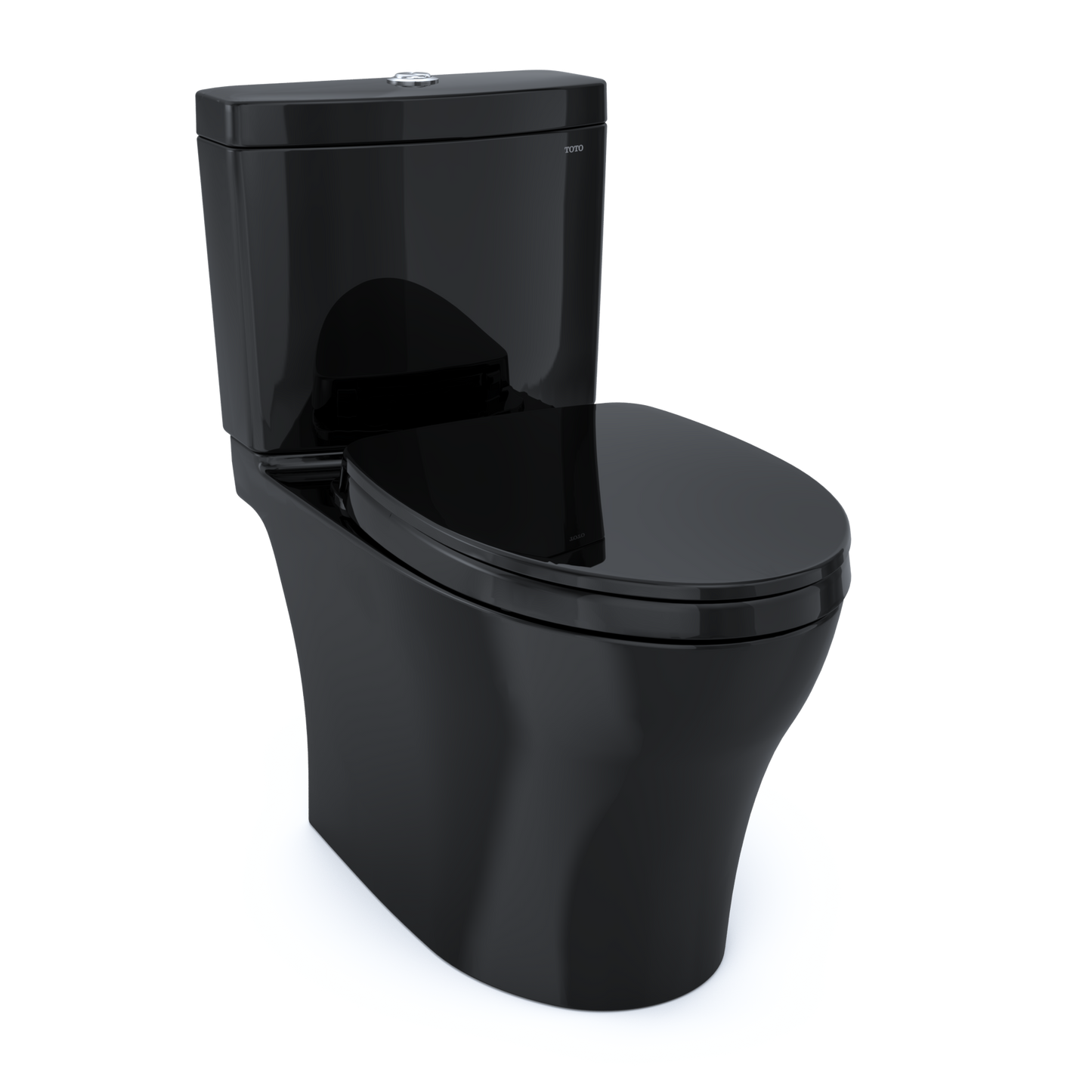 TOTO MS446124CEMFN#51 Aquia IV Two-Piece Elongated Dual Flush 1.28 and 0.9 GPF Universal Height Toilet , Ebony