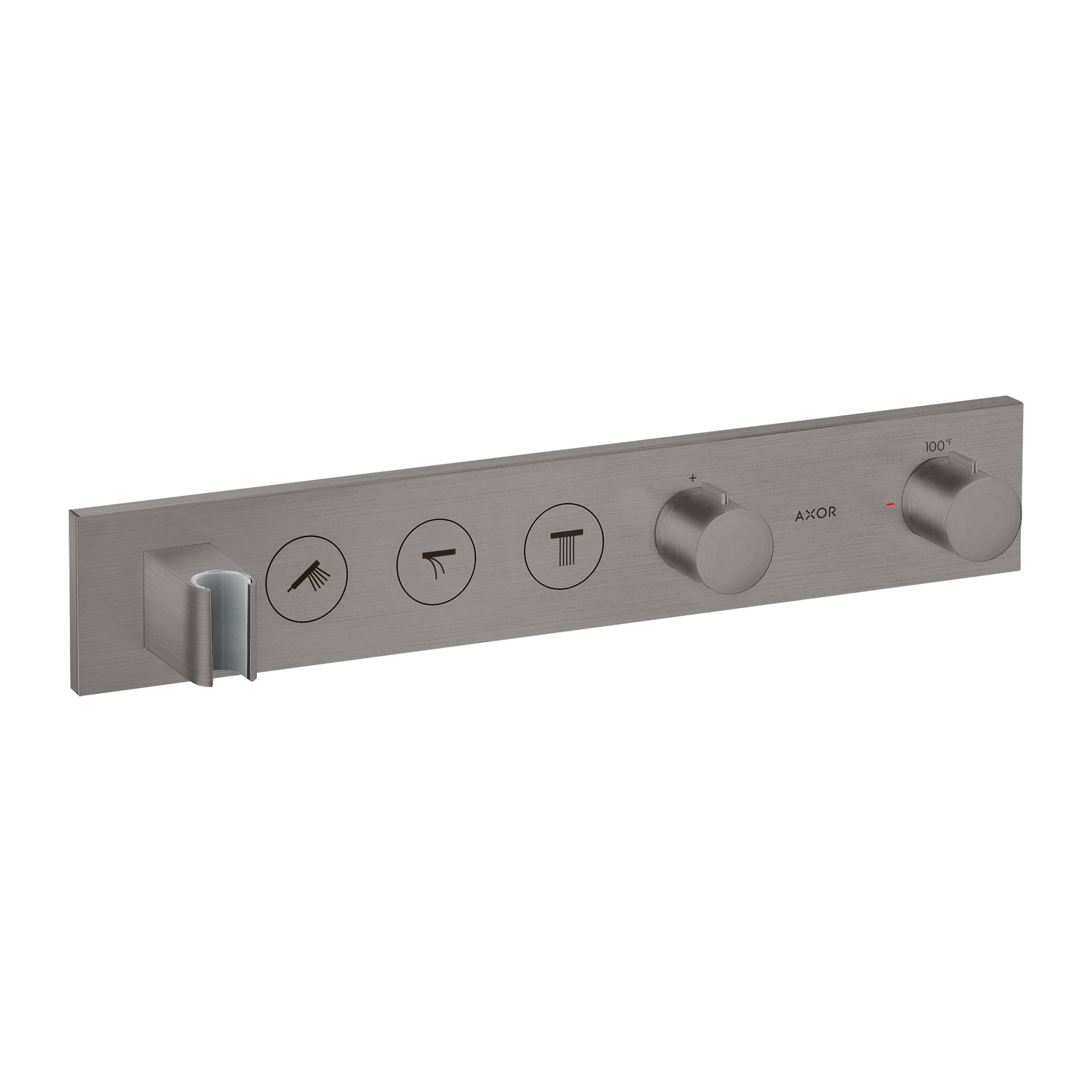 AXOR ShowerSolutions Thermostatic Module Trim Select for 3 Functions in Brushed Black Chrome