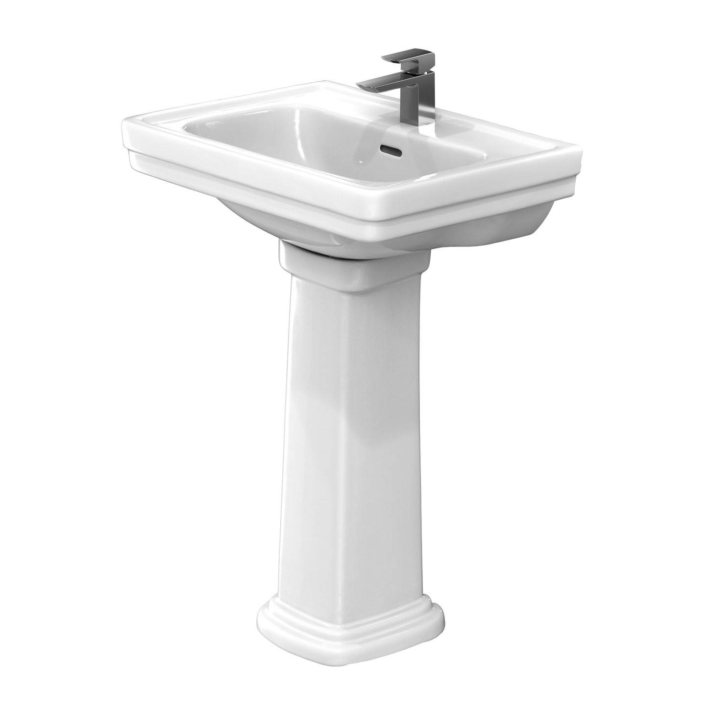 TOTO LPT532N#01 Promenade 24" X 19-1/4" Rectangular Pedestal Bathroom Sink For Single Hole Faucets - Cotton White
