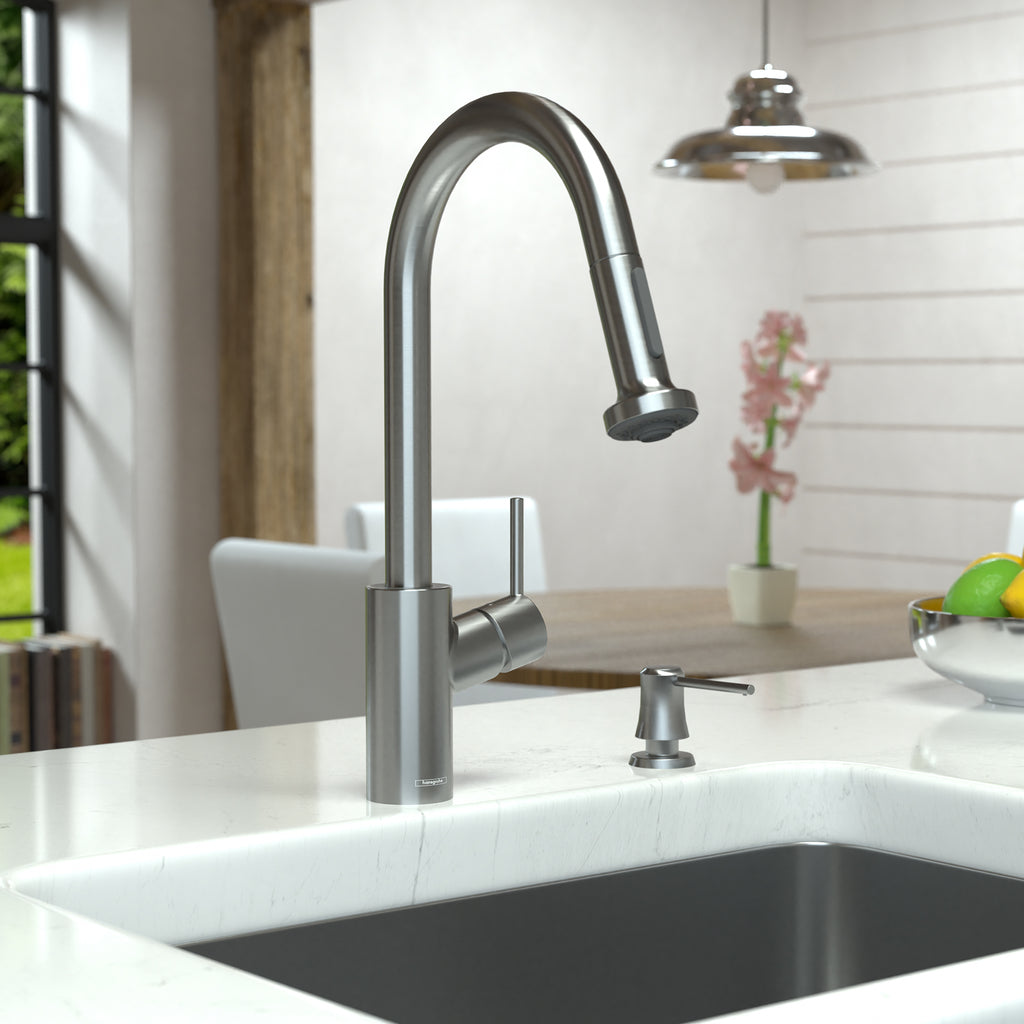 HANSGROHE 04310801 Talis S² HighArc Kitchen Faucet, 2-Spray Pull-Down, 1.5 GPM - Stainless Steel Optic