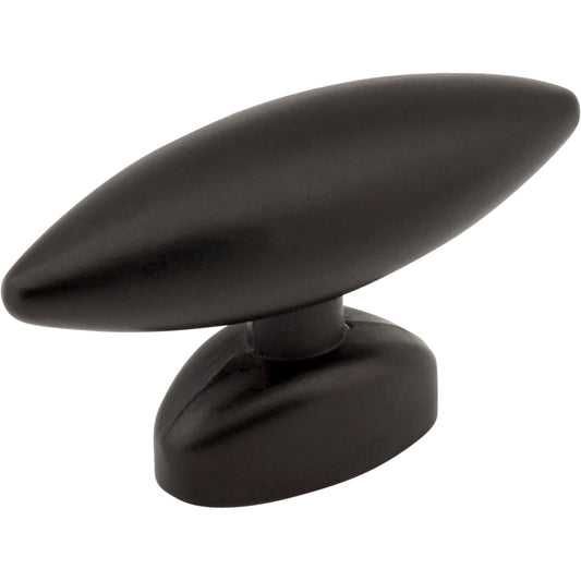 ELEMENTS 413322 Verona 1-9/16" Length Oval Knob - Matte Black