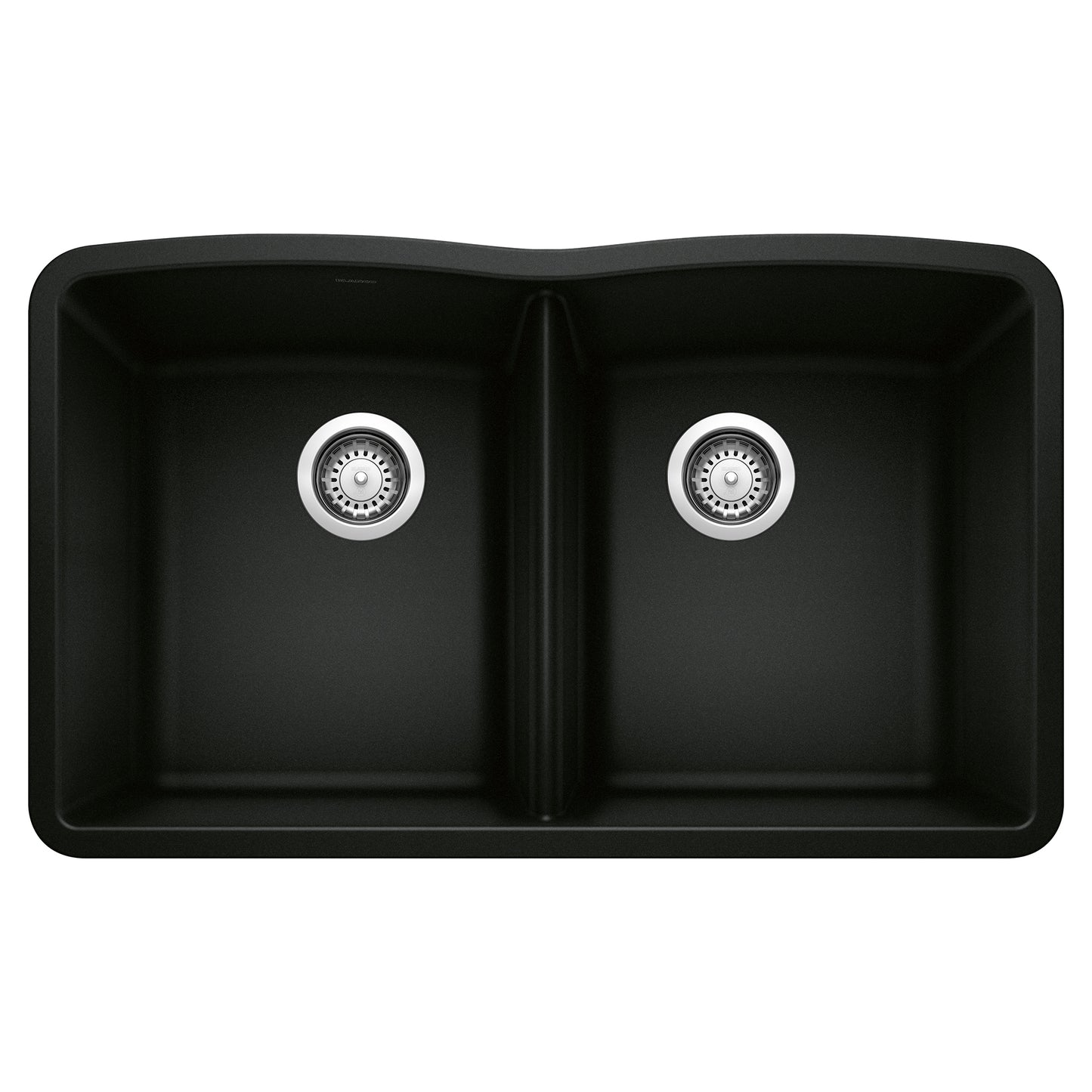 BLANCO 442913 Diamond Diamond SILGRANIT 32" 50/50 Double Bowl Undermount Kitchen Sink - Coal Black in Coal Black