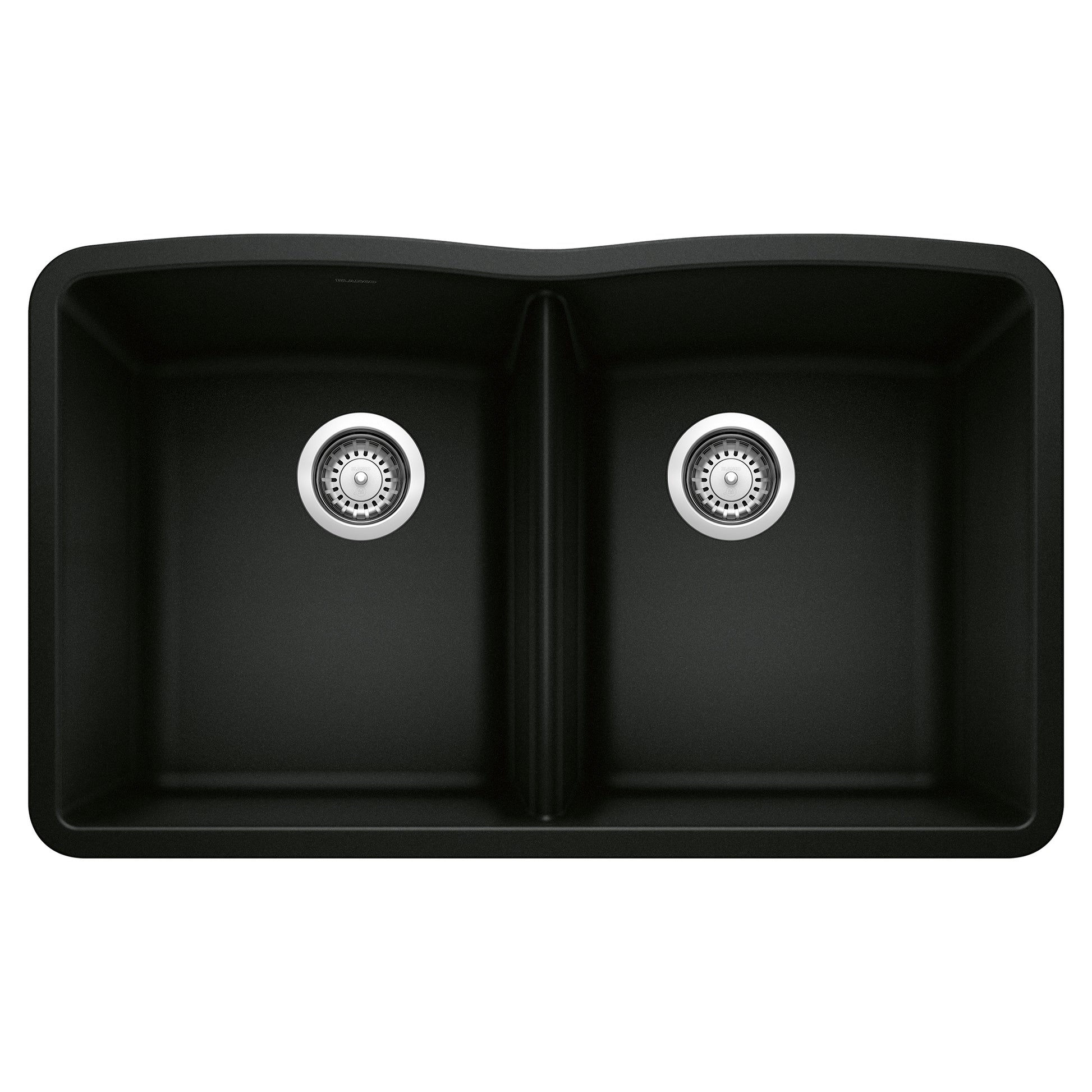 BLANCO 442913 Diamond Diamond SILGRANIT 32" 50/50 Double Bowl Undermount Kitchen Sink - Coal Black in Coal Black