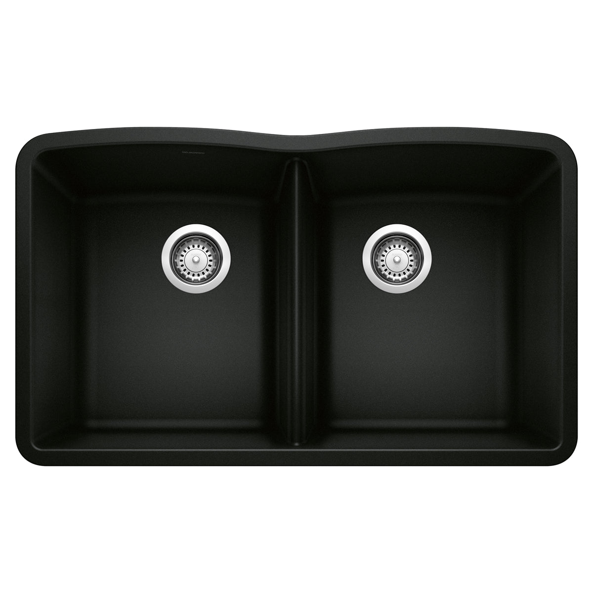 BLANCO 442913 Diamond Diamond SILGRANIT 32" 50/50 Double Bowl Undermount Kitchen Sink - Coal Black in Coal Black