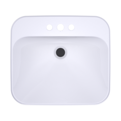 TOTO LT415.4G#01 Arvina Rectangular 20" Vessel Bathroom Sink With Cefiontect For 4 Inch Center Faucets - Cotton White