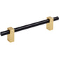 JEFFREY ALEXANDER 478-128MBBG Larkin 2 128 mm Center-to-Center Bar Pull - Matte Black w/Brushed Gold