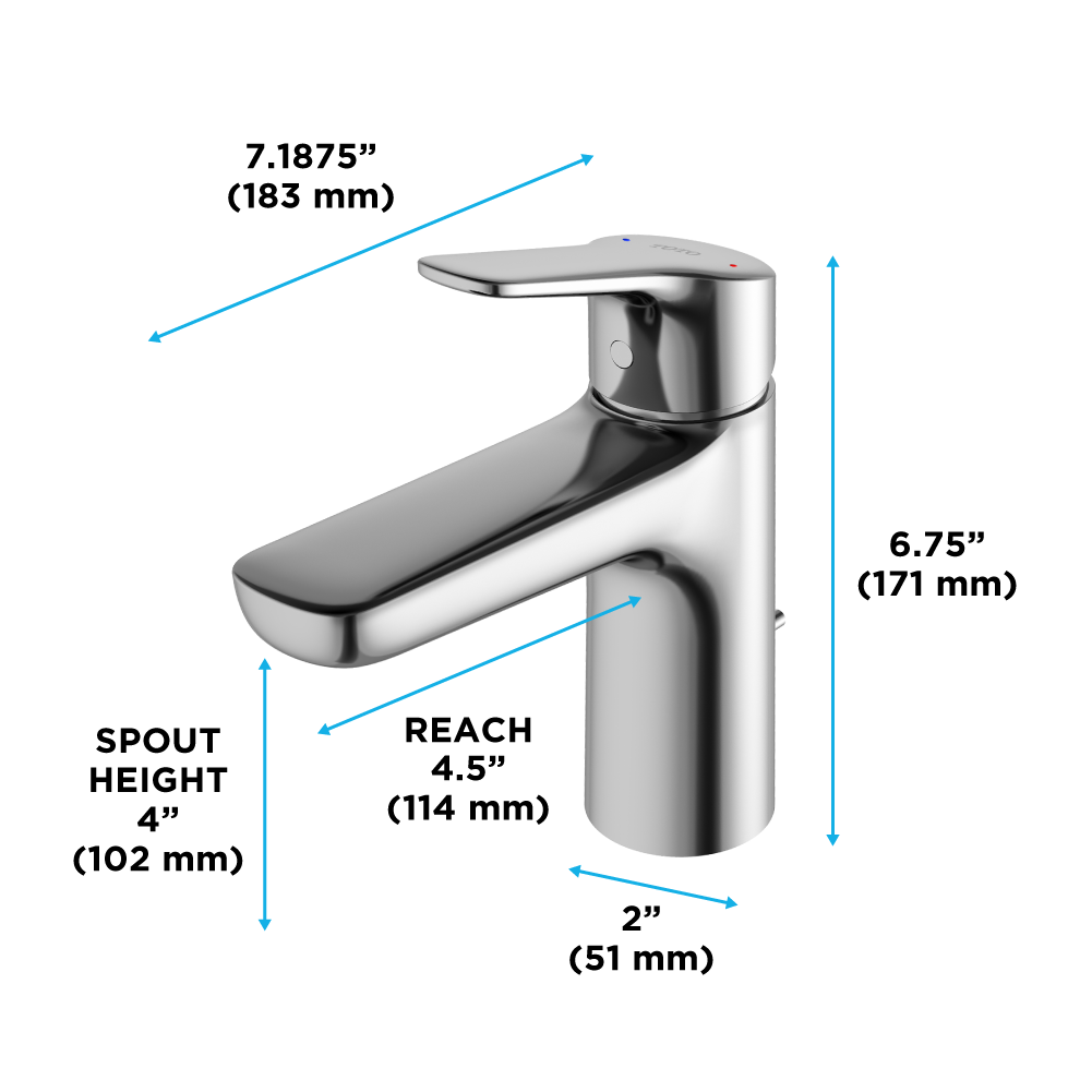 TOTO TLG03301U#BN Gs Series 1.2 Gpm Single Handle Bathroom Sink Faucet With Comfort Glide Technology And Drain Assembly - Brushed Nickel