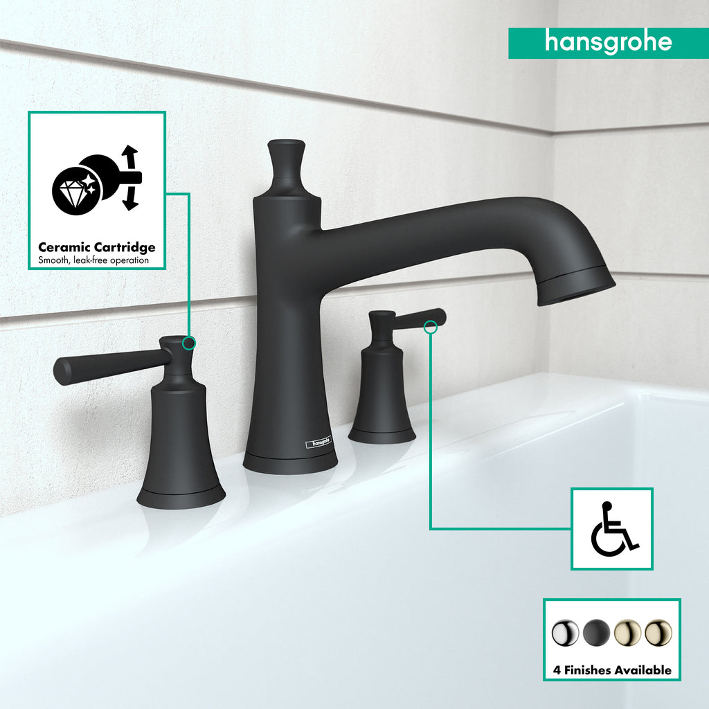 HANSGROHE 04776670 Joleena 3-Hole Roman Tub Set Trim - Matte Black