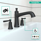 HANSGROHE 04776670 Joleena 3-Hole Roman Tub Set Trim - Matte Black