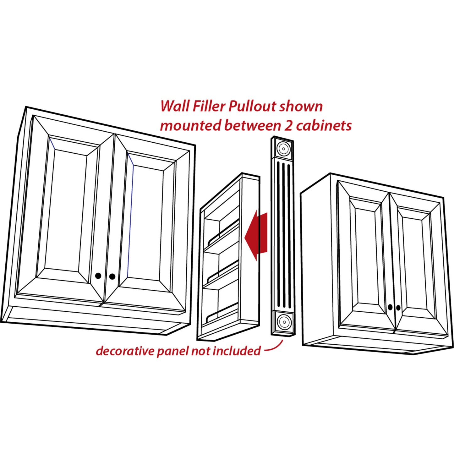 HARDWARE RESOURCES WFPO630 6" Wide 30" Tall Upper Wall Cabinet Pullout Filler - UV Coated