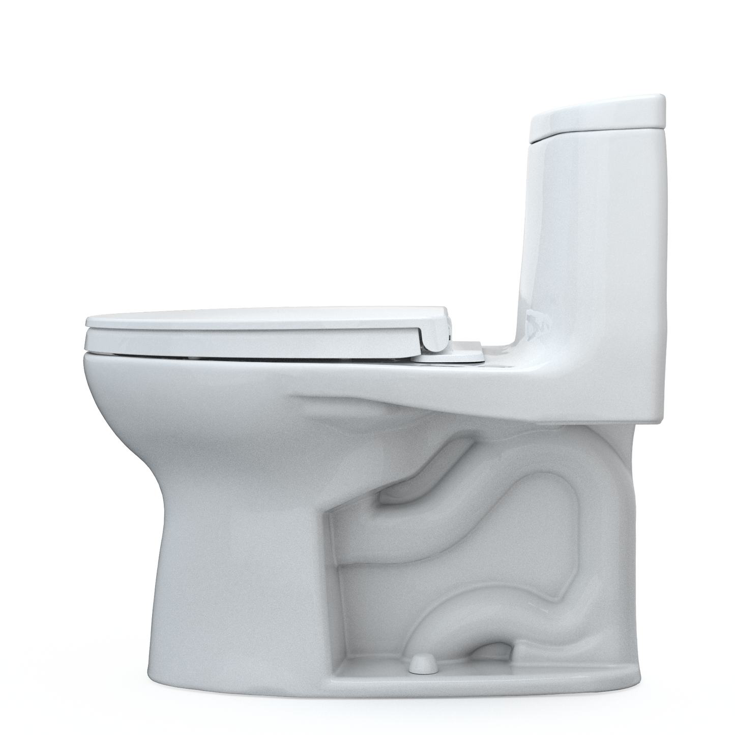 TOTO MS604124CEFG#01 UltraMax II One-Piece Elongated 1.28 GPF Universal Height Toilet with CEFIONTECT and SS124 SoftClose Seat , Cotton White