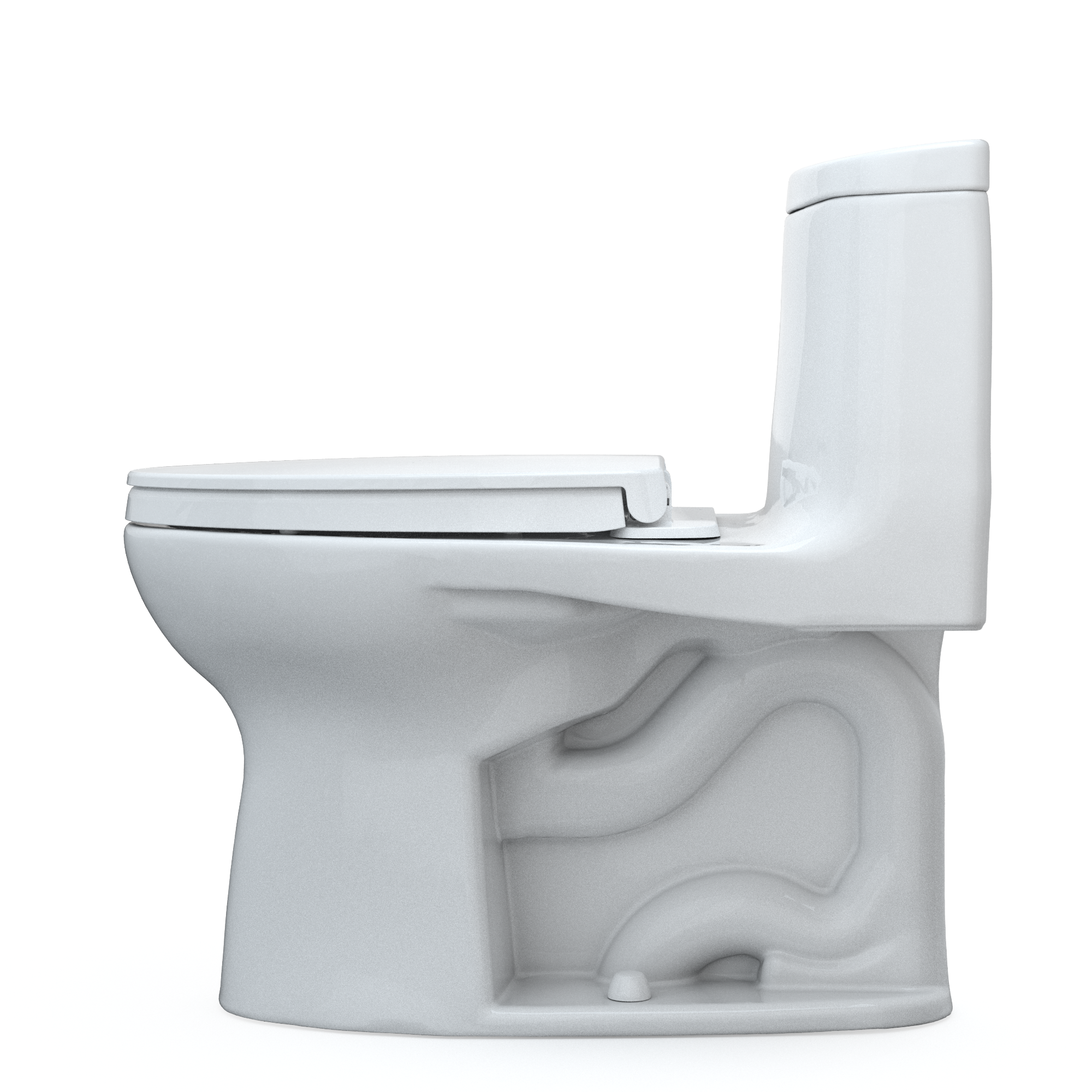 TOTO MS604124CEFG#01 Ultramax Ii One-Piece Elongated 1.28 Gpf Universal Height Toilet With Cefiontect And Ss124 Softclose Seat - Cotton White