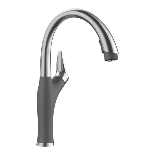 BLANCO 442033 Artona Artona Pull-Down Dual-Spray Kitchen Faucet - PVD Steel/Cinder in Pvd Steel/Cinder