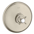 AXOR 16816821 Montreux Thermostatic Trim HighFlow with Cross Handle - Brushed Nickel