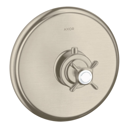 AXOR 16816821 Montreux Thermostatic Trim HighFlow with Cross Handle - Brushed Nickel