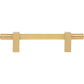 JEFFREY ALEXANDER 598-96BG Larkin Knurled Center 96 mm Center-to-Center Bar Pull - Brushed Gold