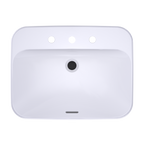 TOTO LT416.8G#01 Arvina Rectangular 23" Vessel Bathroom Sink With Cefiontect For 8 Inch Center Faucets - Cotton White
